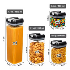 Set 7 Contenedores Apilables para Cocina