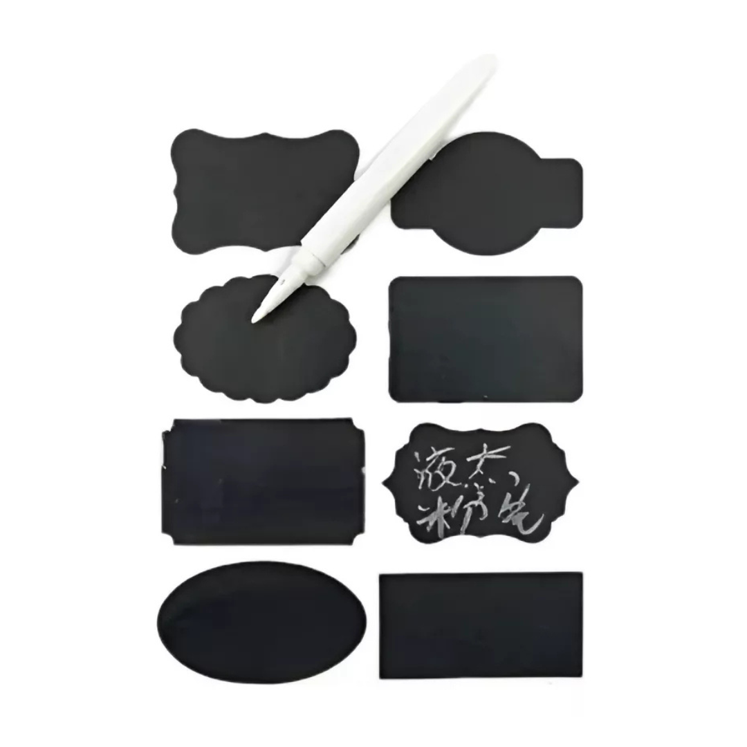 Set 7 Frascos Tapa Bambu + Stickers