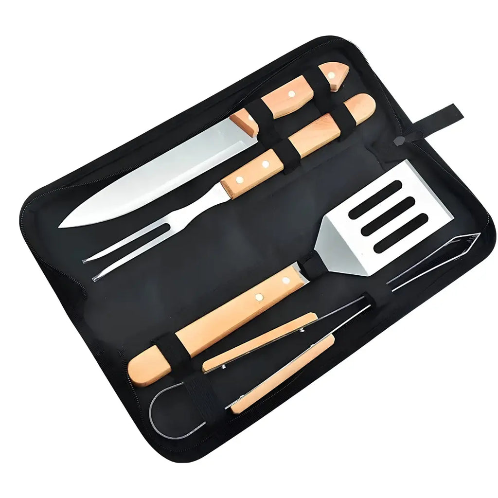 Set Parrillero de 4 Piezas con Estuche para Asado