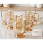 Set de 6 Tazas de Vidrio Ámbar 490ml
