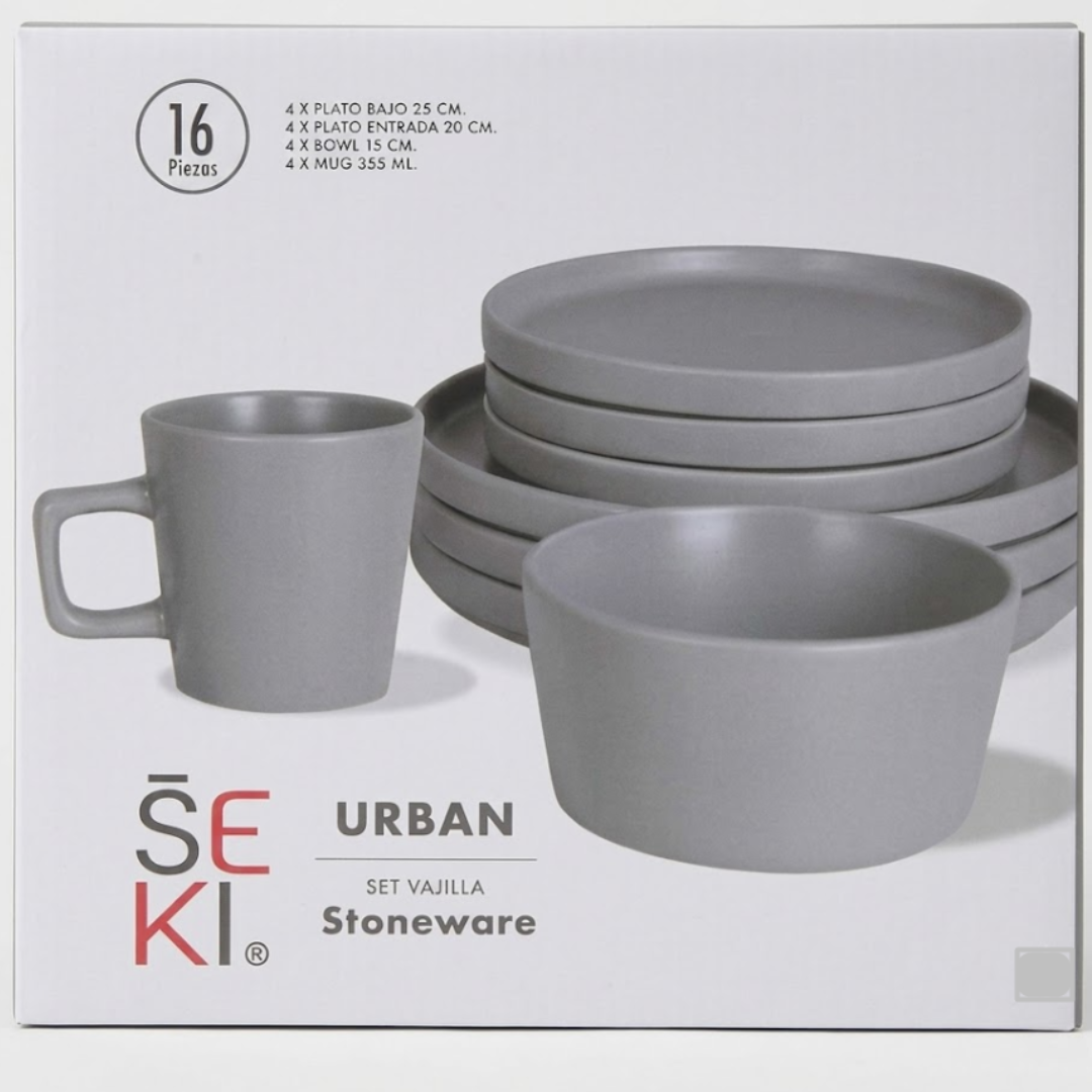 Set de Vajilla 16 Piezas Seki | Cerámica Moderna