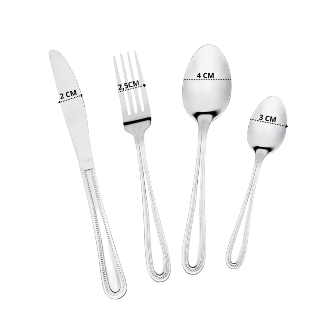 Set de cubiertos de mesa barcelona perlados