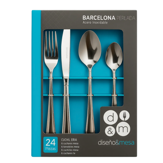 Set de cubiertos de mesa barcelona perlados