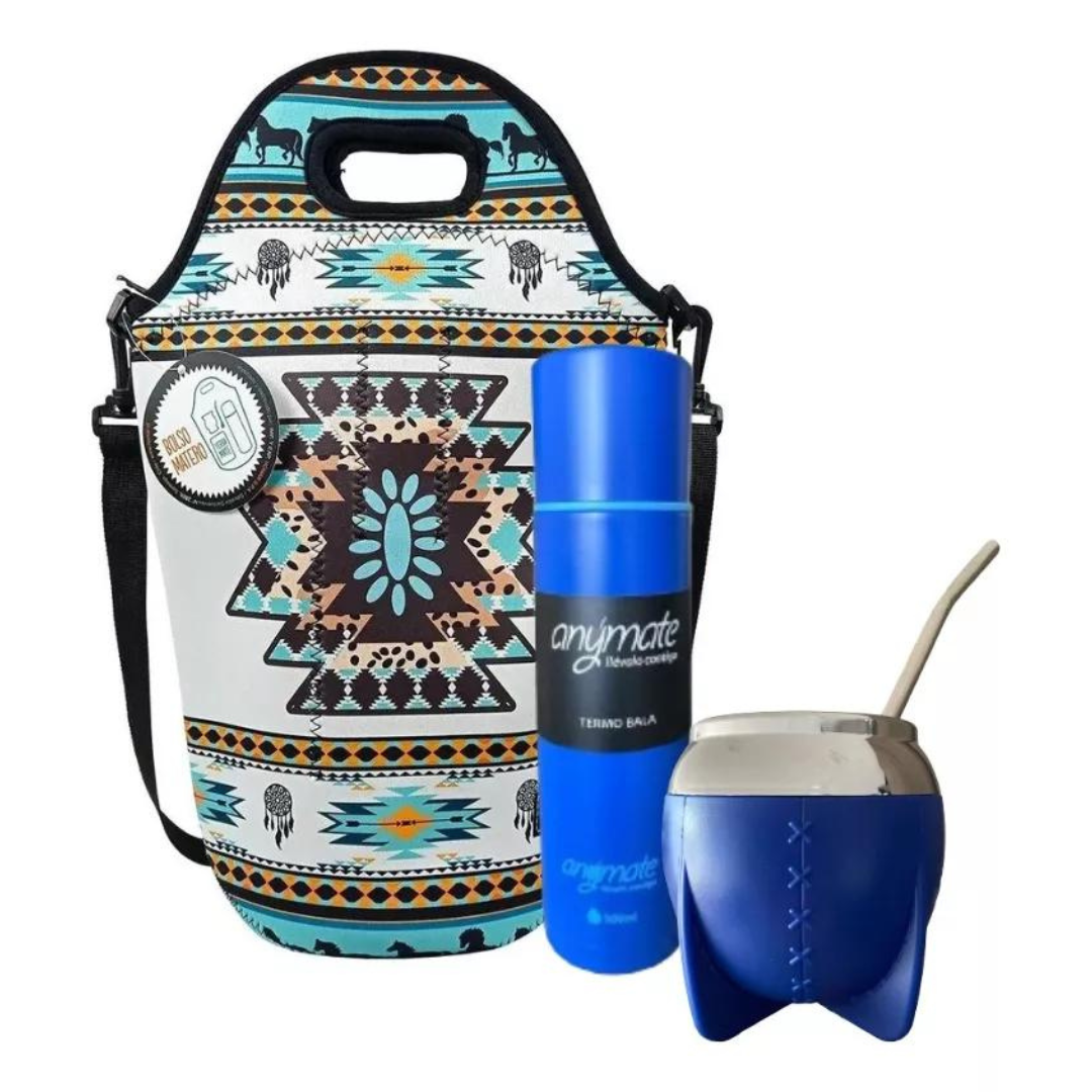 Set de Mate (Bolso Neopreno + Termo 500 ML + Mate + Bombilla)