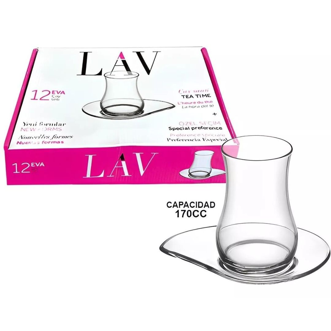 Set de 6 Tazas + Platos de Te Eva LAV