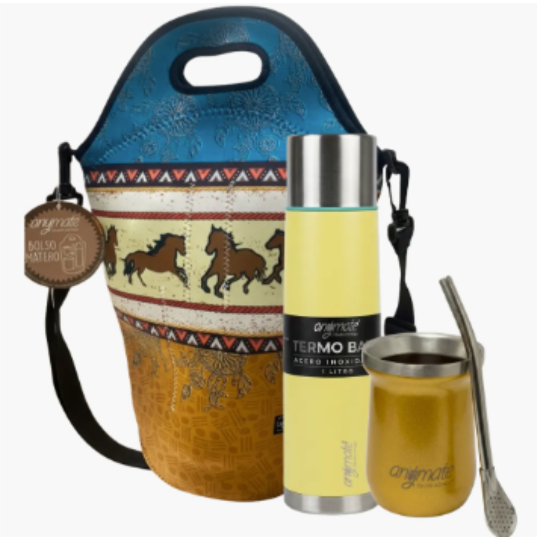 Set Matero Anymate Termo 1L+ Mate Acero Inoxidable + Bolso
