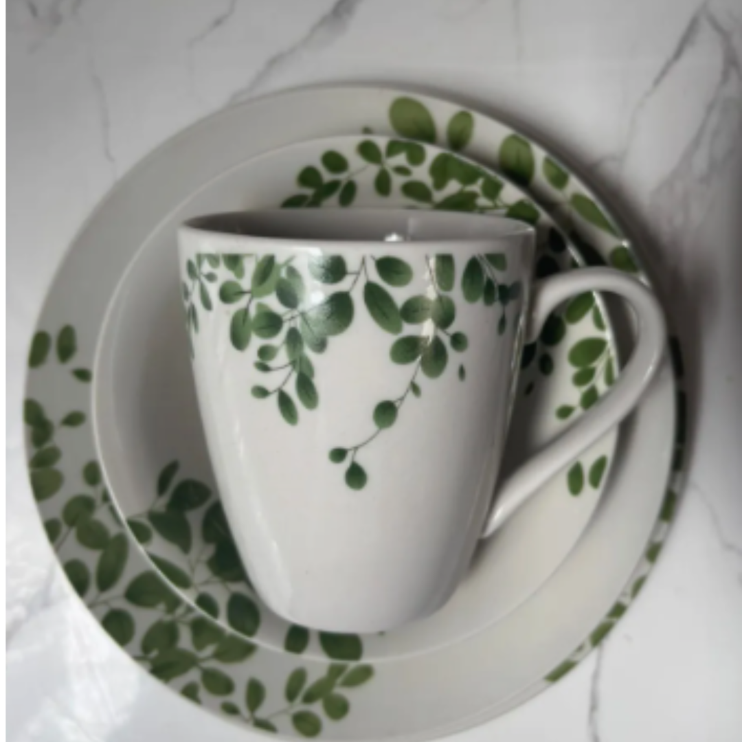 Juego De Vajilla Loza 16 Piezas Para 4 Personas Hojas