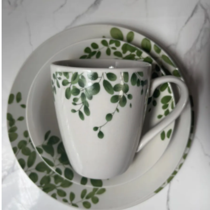 Juego De Vajilla Loza 16 Piezas Para 4 Personas Hojas