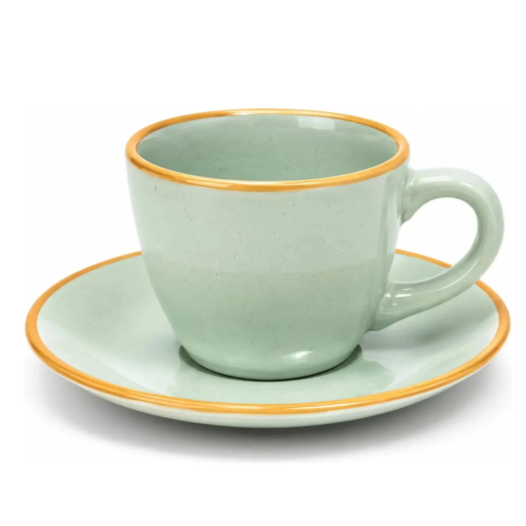 Set 6 Tazas Espresso con Plato 90ml Hallen Amalfi | Café