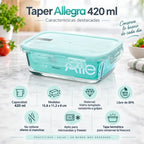 Set 6 Tápers Allegra 420 ml de Vidrio Templado