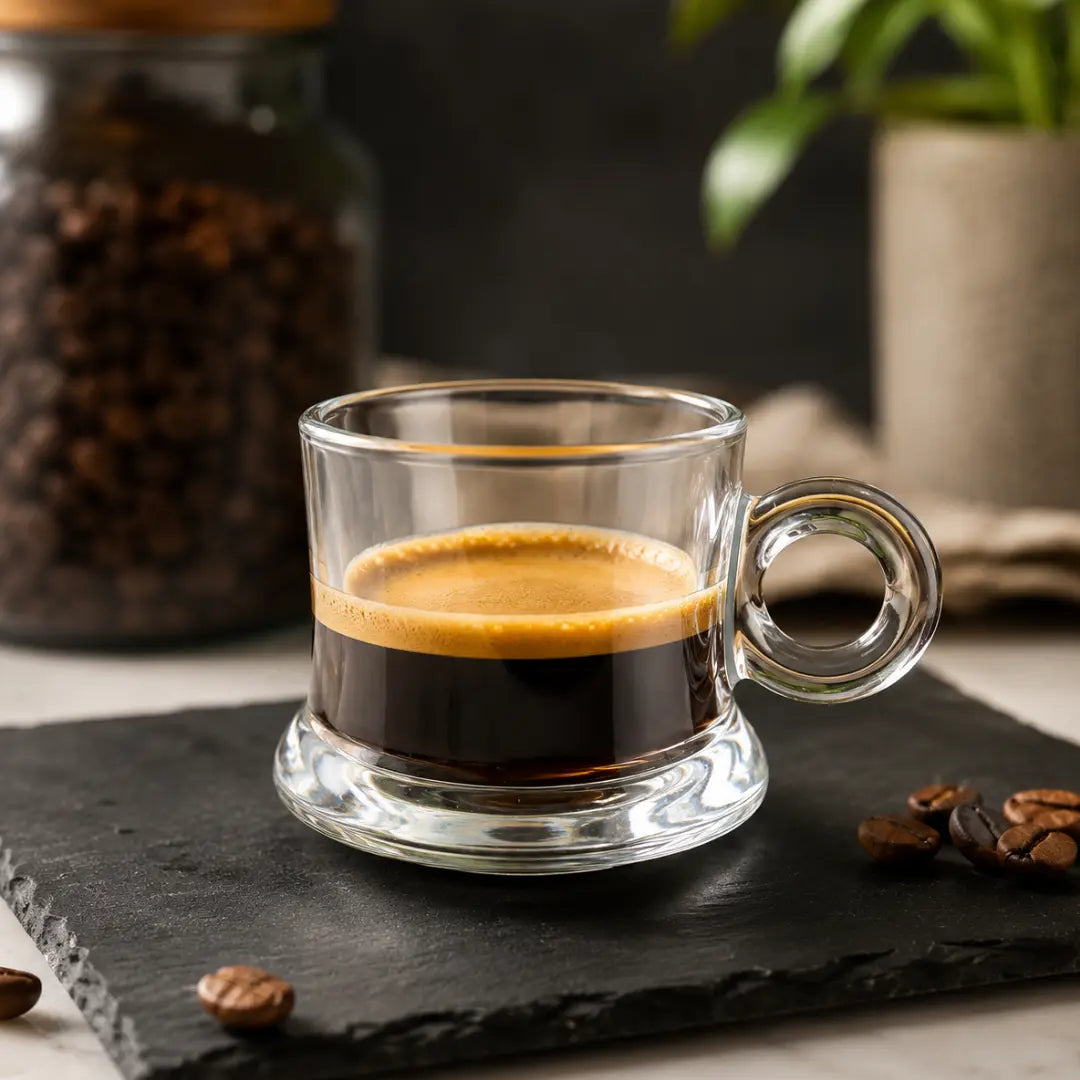 Set 6 Tazas de Vidrio para Café Espresso 80 ml