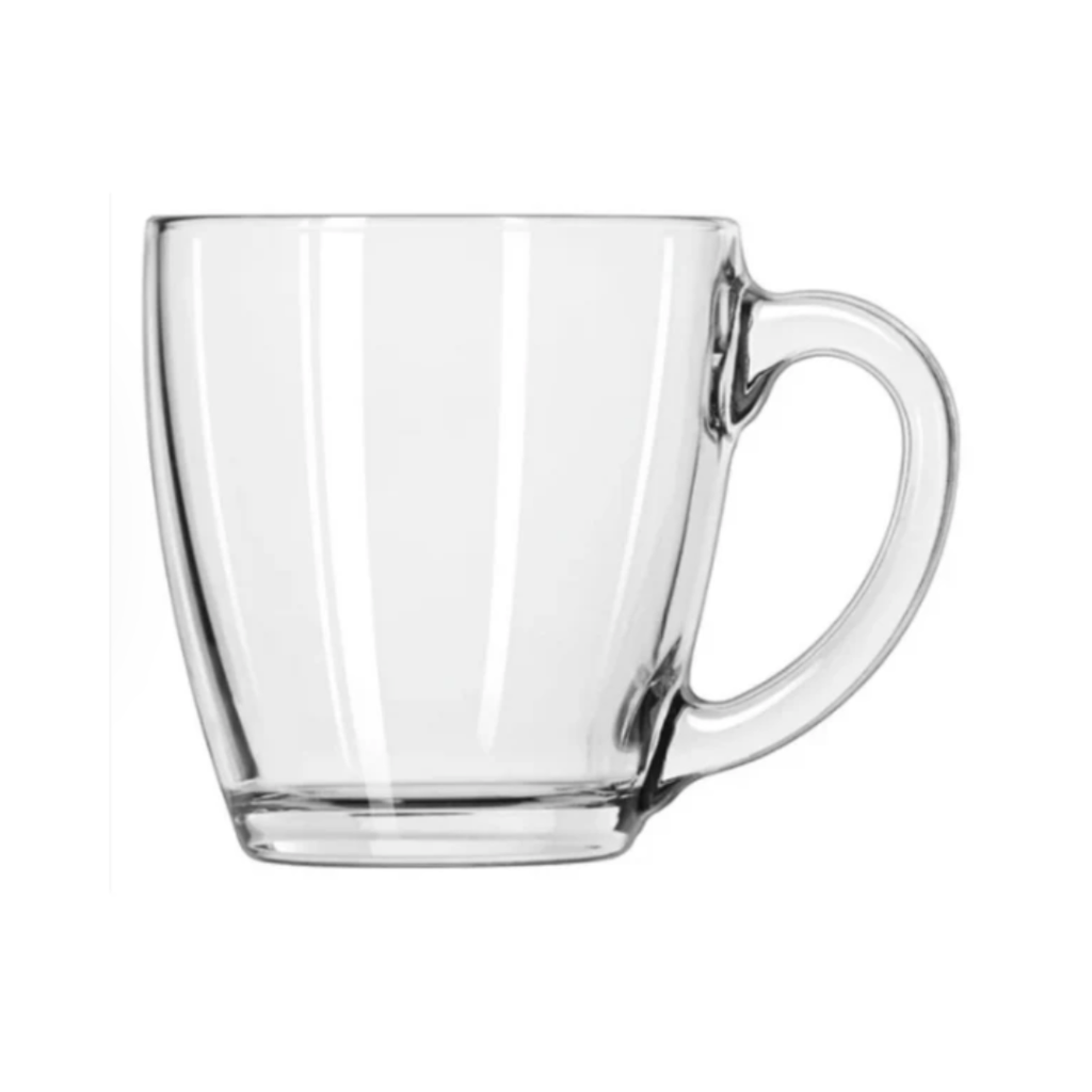 Set 6 Tazas de Vidrio 310ml con Platos