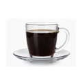 Set 6 Tazas de Vidrio 310ml con Platos