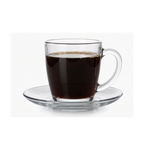 Set 6 Tazas de Vidrio 310ml con Platos