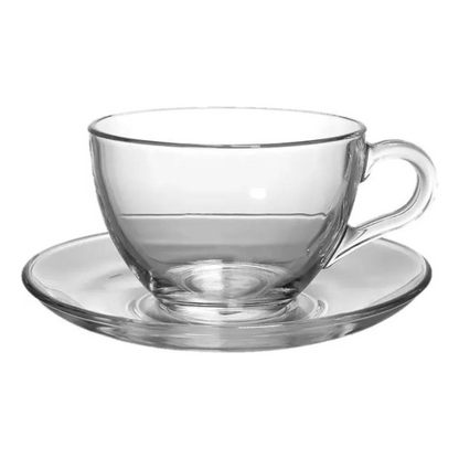 Set 6 Tazas para Cafe Te 145 Ml con Platos