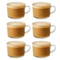 Set 6 Tazas Vidrio Te Cafe Latte Capuccino 270 Ml 