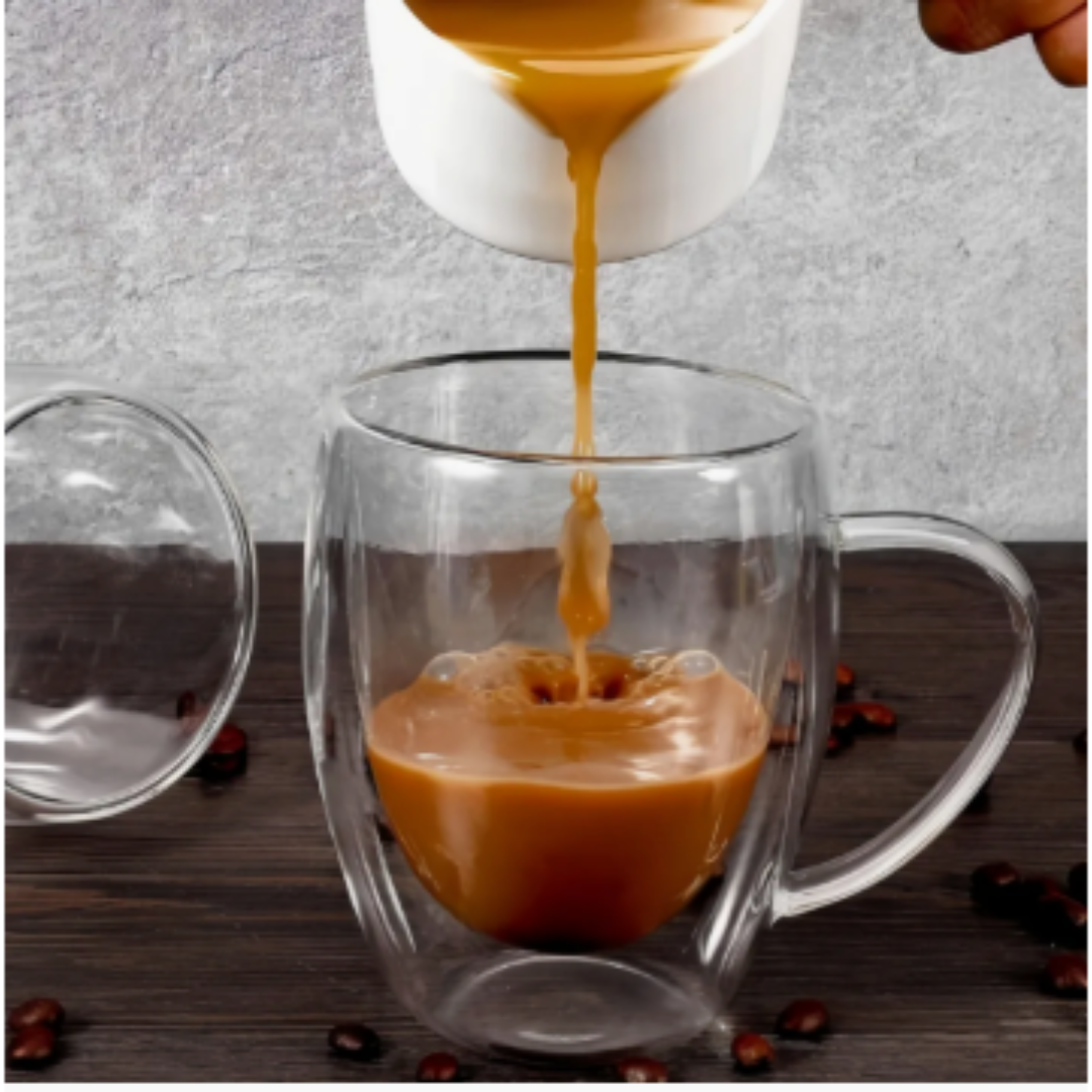 Taza Doble Pared 350 ML Vidrio Borosilicato