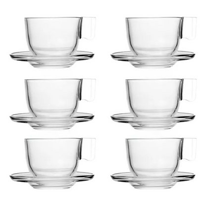 Set 6 tazas + plato de Cafe 100 Ml Kimglass Cleveland