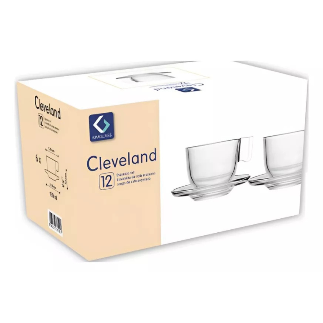 Set 6 tazas + plato de Cafe 100 Ml Kimglass Cleveland