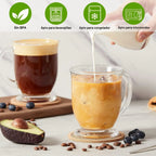 Set de 6 Tazas Jumbo de Vidrio 490ml Transparente | Mug