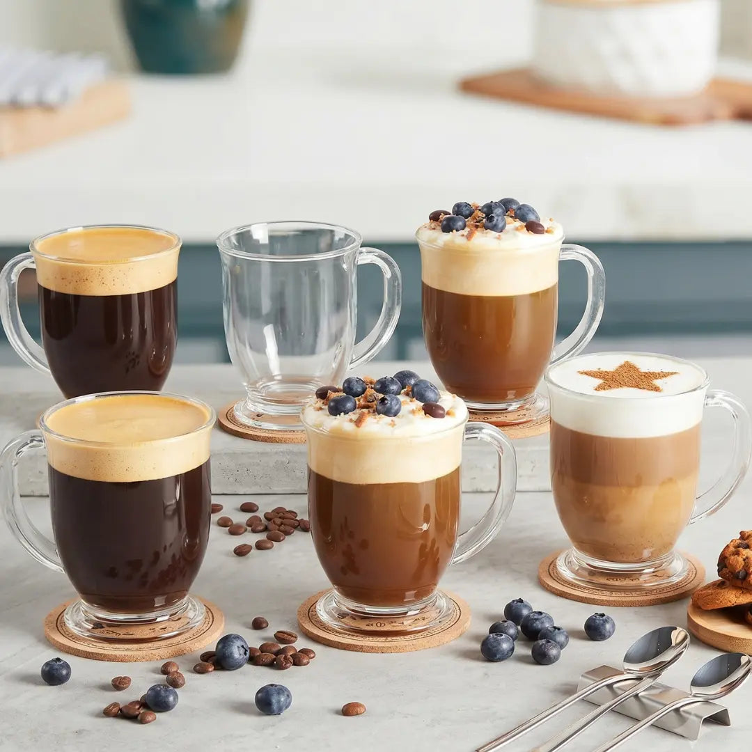 Set de 6 Tazas Jumbo de Vidrio 490ml Transparente | Mug