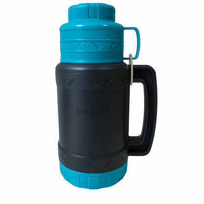 Termo De Agua 1 Litro Mega Doble Pared Vidrio con Asa