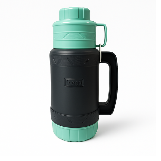Termo De Agua 1 Litro Mega Doble Pared Vidrio con Asa