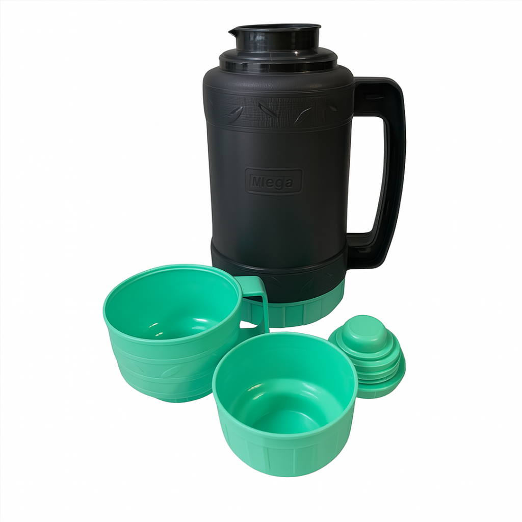 Termo De Agua 1 Litro Mega Doble Pared Vidrio con Asa