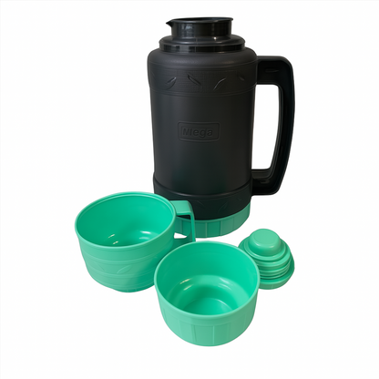Termo De Agua 1 Litro Mega Doble Pared Vidrio con Asa