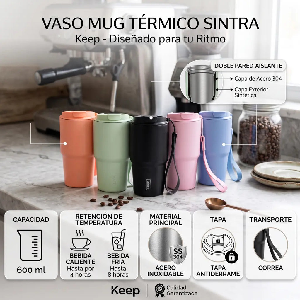Mug Termico Sintra 600ml Keep | Vaso de Acero Inoxidable