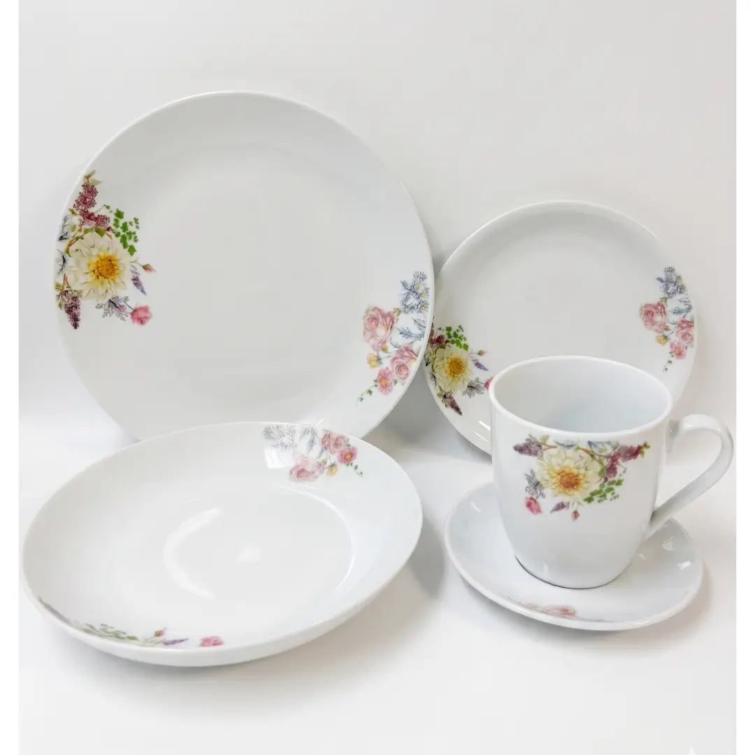 Vajilla 30 Piezas Floreada Porcelana