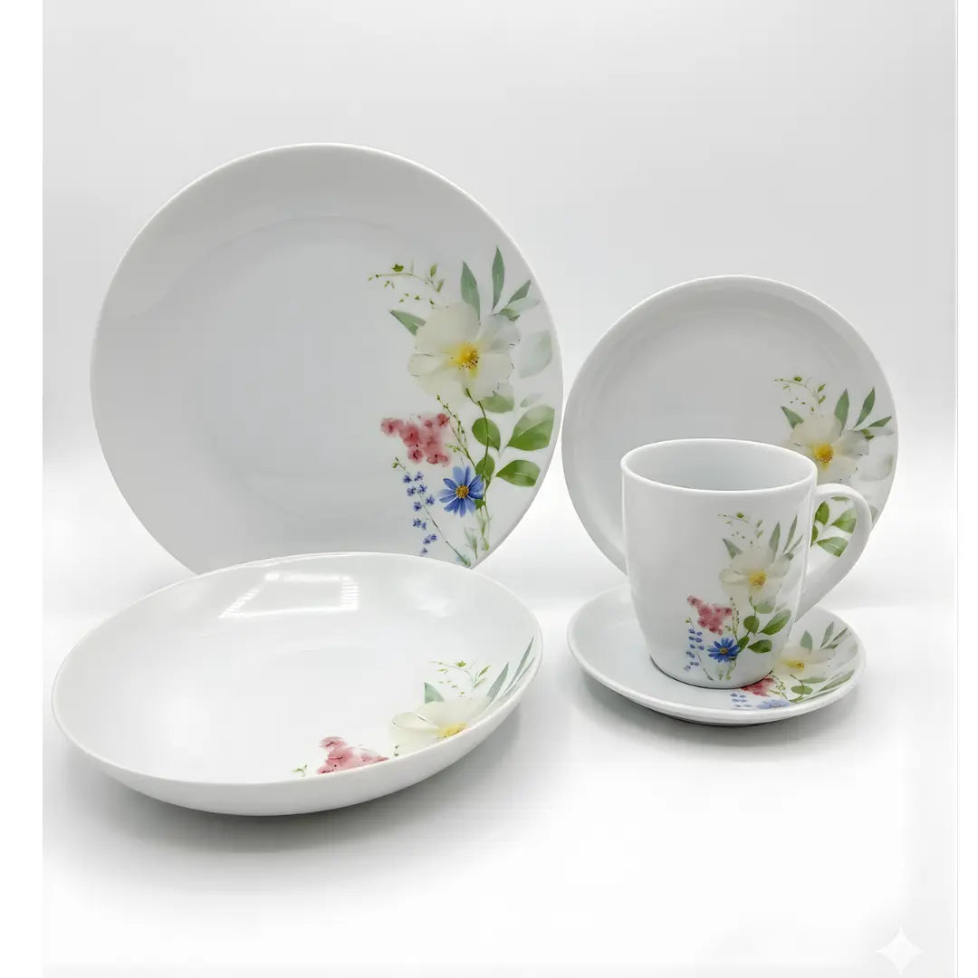 Vajilla 30 Piezas Floreada Porcelana