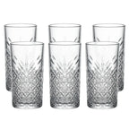 Set 6 Vasos Altos de Vidrio Vintage 480 ml