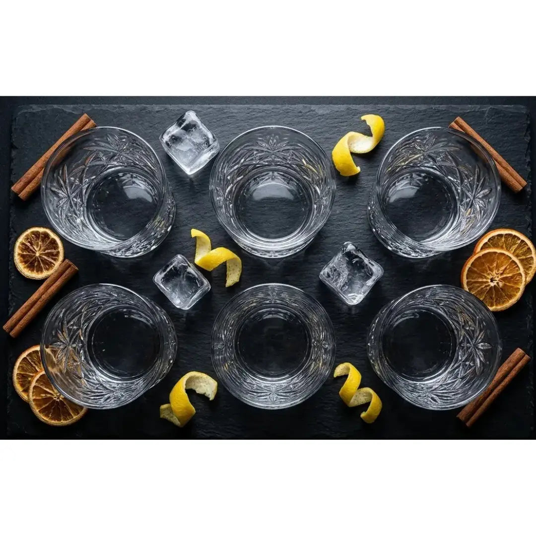 Set 6 Vasos Bajos Tallados 340 ml Hausmann Berlin Spezial