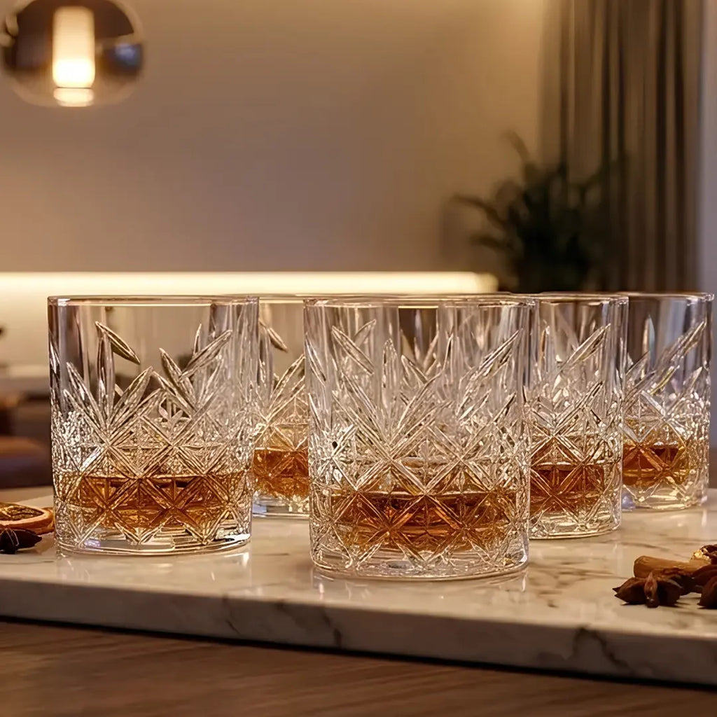 Set 6 Vasos Bajos Tallados 340 ml Hausmann Berlin Spezial