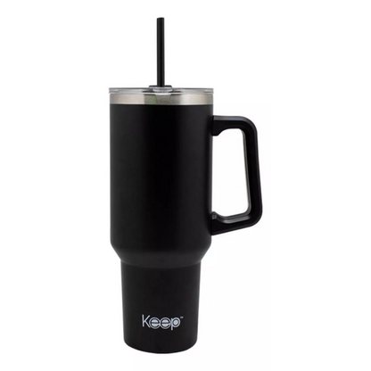 Vaso Mug Térmico Con Asa Y Bombilla Keep Acero Inox 1180ml