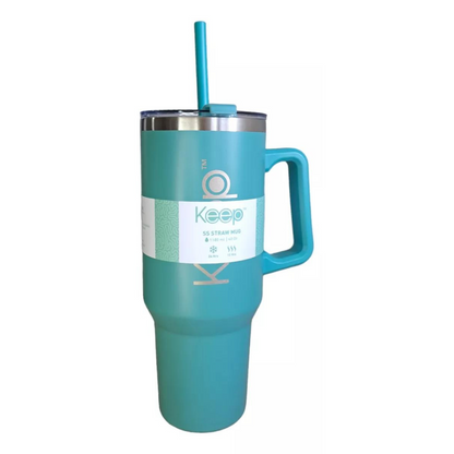 Vaso Mug Térmico Con Asa Y Bombilla Keep Acero Inox 1180ml