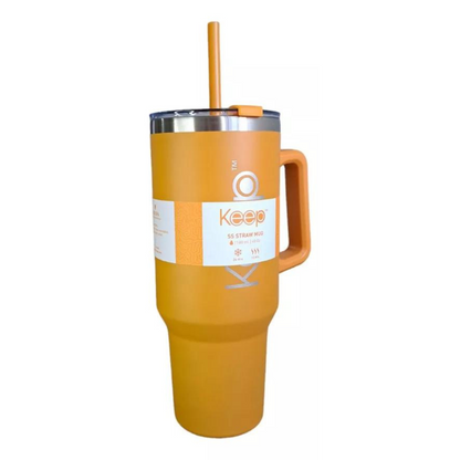 Vaso Mug Térmico Con Asa Y Bombilla Keep Acero Inox 1180ml