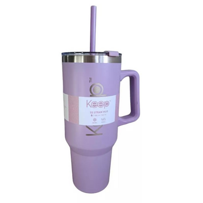 Vaso Mug Térmico Con Asa Y Bombilla Keep Acero Inox 1180ml