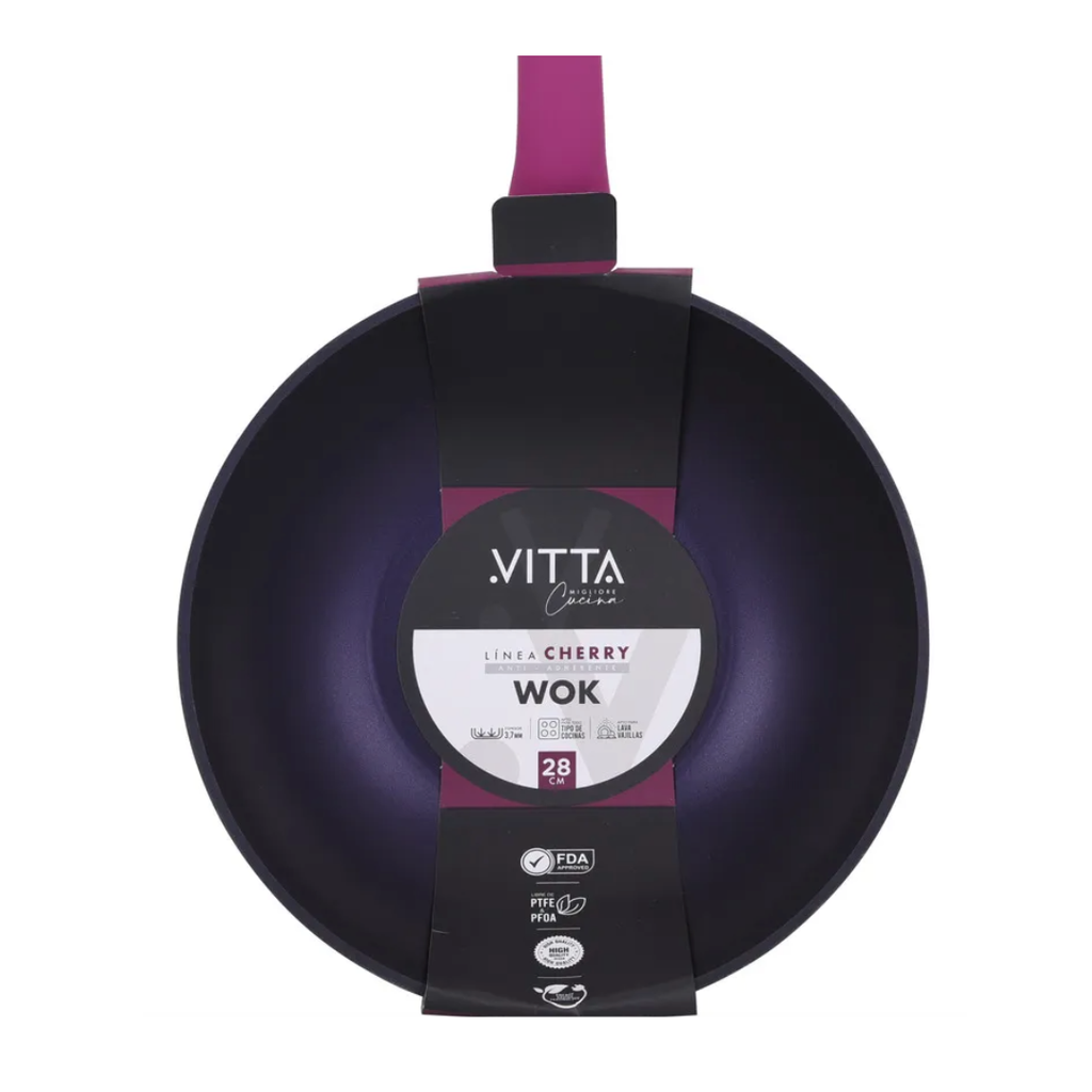 Wok 28cm Vitta Cherry Inducción 