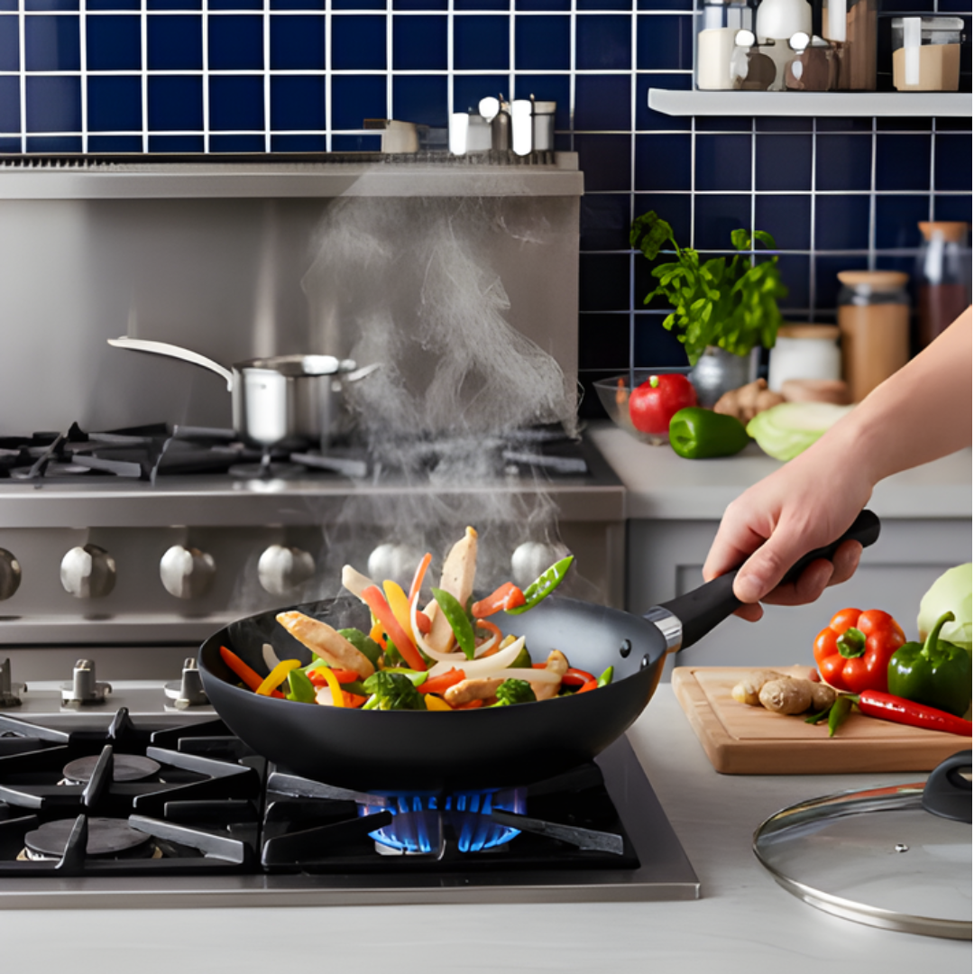 Wok 30cm Wens con Tapa | Antiadherente Stone Inducción