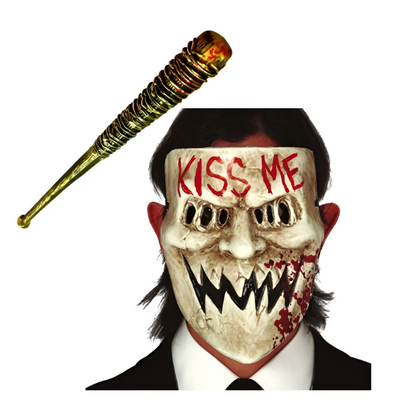 Set Mascara Purga Kiss Me + Arma Plastica Halloween