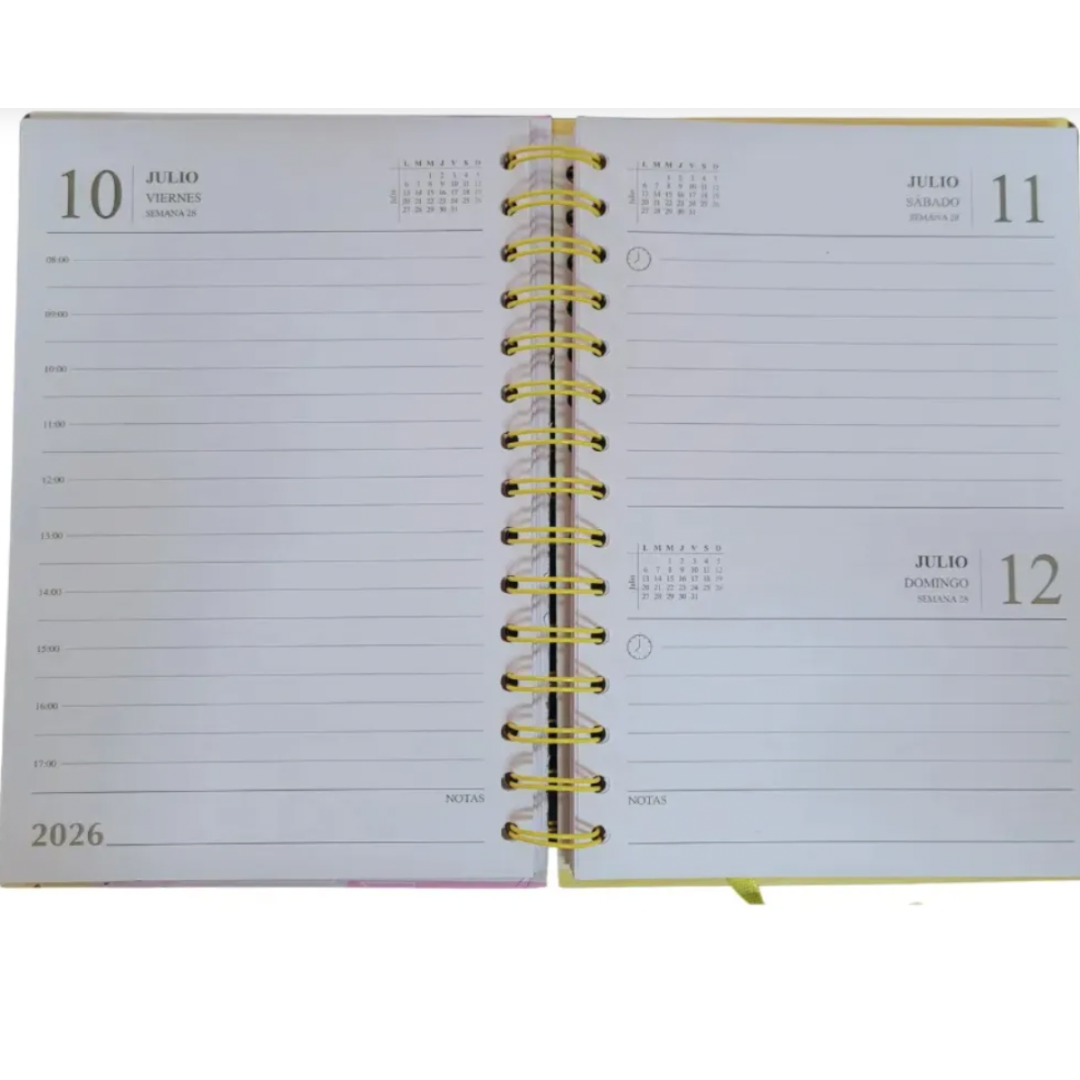 Agenda Planificador 2026 Caratula Gruesa Espiral A5