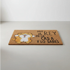 Alfombra Limpia Pies de Mimbre con Diseño Gatito (60 x 40)