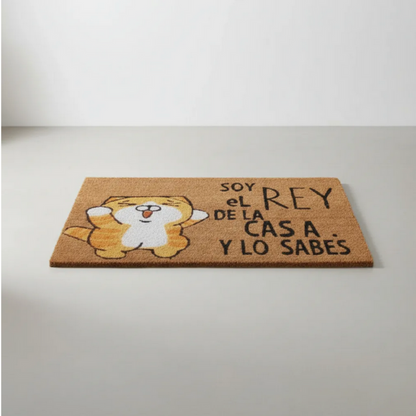 Alfombra Limpia Pies de Mimbre con Diseño Gatito (60 x 40)