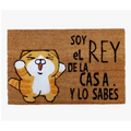 Alfombra Limpia Pies de Mimbre con Diseño Gatito (60 x 40)