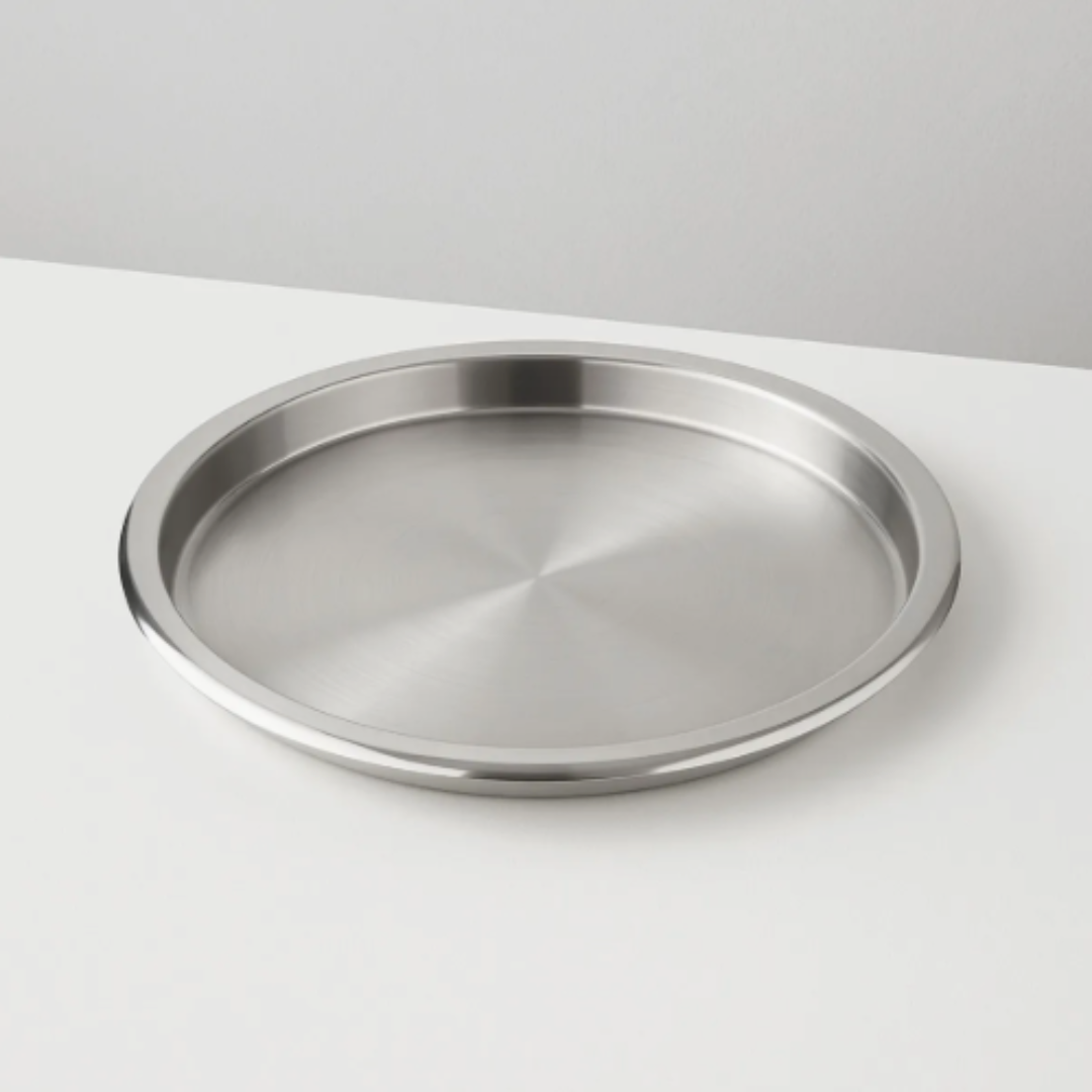 Bandeja Plato Redonda Acero Inoxidable 35 CM