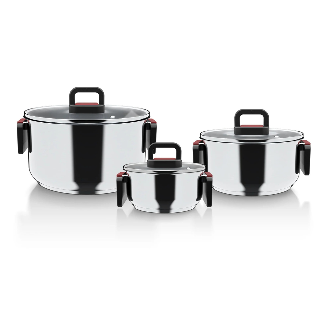 Bateria de Cocina 6 Piezas Acero Inoxidable Wolf