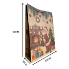 12 Bolsas de Regalo Papel Kraft Navidad Grandes (42x32)
