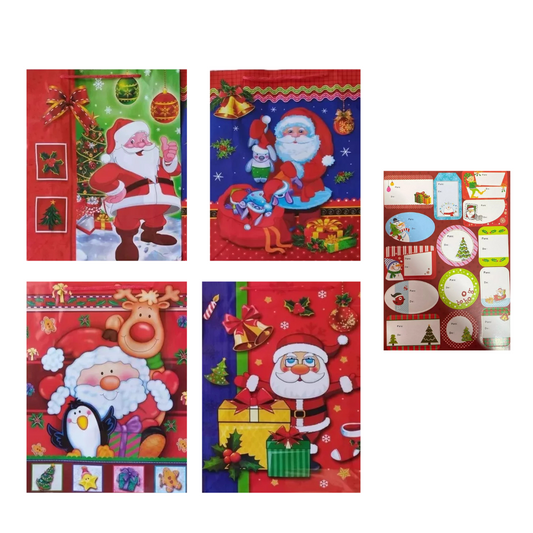 Pack 12 Bolsas de Navidad Chicas (16 x 12) + Stickers